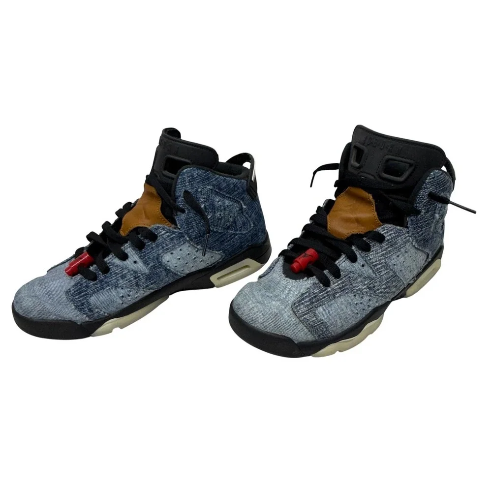 Nike Air Jordan 6 Retro Washed Denim GS Youth Size 7Y - CV5489-401 Blue Black